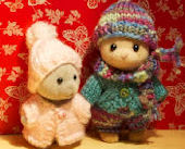 Outfits knitted by customer in South America, Playing collection